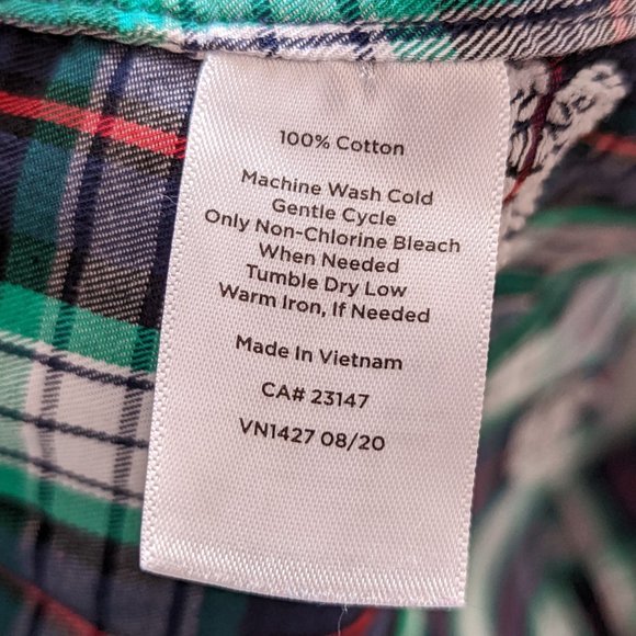 Talbots Classic Cotton Shirt Snowflake Jacquard Plaid - Picture 5 of 9